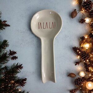 Rae Dunn Christmas FA LA LA! FALALA Spoon Rest Red Letters Cooking Magenta NEW